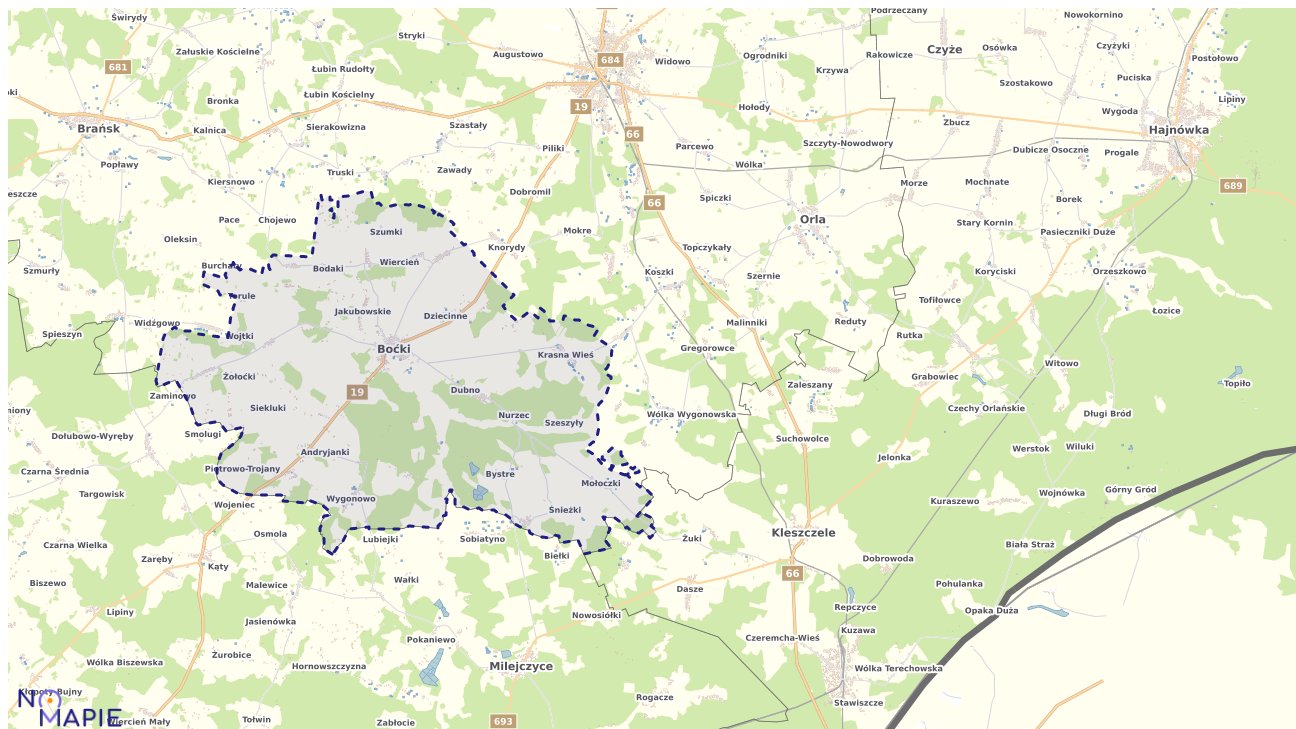 Mapa uzbrojenia terenu Bociek
