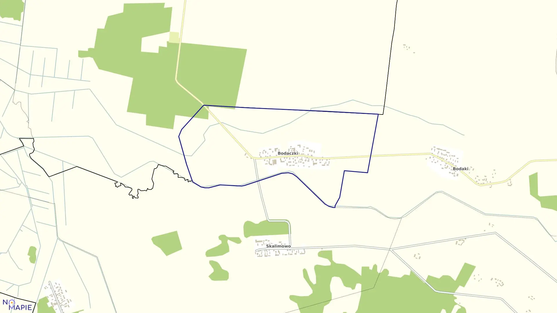 Mapa obrębu BODACZKI w gminie Boćki